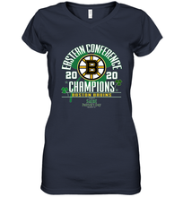 Load image into Gallery viewer, NHL ST PATRICK'S DAY Boston Bruins Fanatics 2020 Eastern Conference Champions Defensive Zone Women's V-Neck T-Shirt