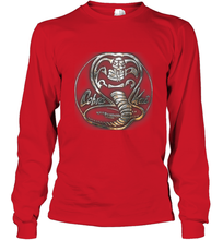 Load image into Gallery viewer, Cobra Kai Rusted Steel Snake Logo Long Sleeve T-Shirt