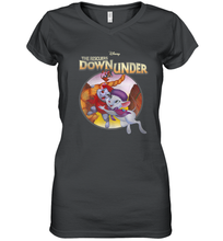 Load image into Gallery viewer, Disney The Rescuers Down Under Circle Movie Logo Women's V-Neck T-Shirt