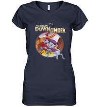 Load image into Gallery viewer, Disney The Rescuers Down Under Circle Movie Logo Women's V-Neck T-Shirt