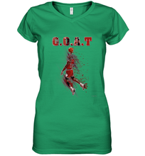 Load image into Gallery viewer, Basketball Chicago Jordan G.O.A.T. Dunk Women's V-Neck T-Shirt