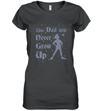Load image into Gallery viewer, Disney Peter Pan This Dad Will Never Grow Up Women's V-Neck T-Shirt