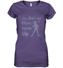 Load image into Gallery viewer, Disney Peter Pan This Dad Will Never Grow Up Women's V-Neck T-Shirt