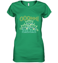 Load image into Gallery viewer, Disney Pixar Toy Story Neon Aliens Ooohh Women's V-Neck T-Shirt