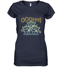 Load image into Gallery viewer, Disney Pixar Toy Story Neon Aliens Ooohh Women's V-Neck T-Shirt