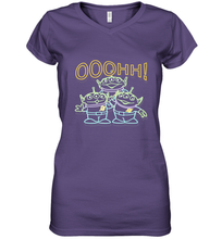 Load image into Gallery viewer, Disney Pixar Toy Story Neon Aliens Ooohh Women's V-Neck T-Shirt