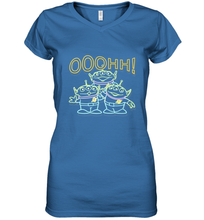 Load image into Gallery viewer, Disney Pixar Toy Story Neon Aliens Ooohh Women's V-Neck T-Shirt