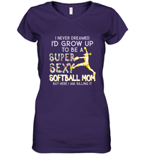 Load image into Gallery viewer, A Super Sexy Softball Mom Women's V-Neck T-Shirt