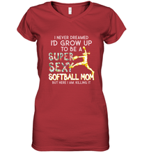 Load image into Gallery viewer, A Super Sexy Softball Mom Women's V-Neck T-Shirt