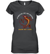 Load image into Gallery viewer, Disney Mulan Mushu Dragon Not Lizard Portrait Women's V-Neck T-Shirt