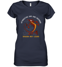 Load image into Gallery viewer, Disney Mulan Mushu Dragon Not Lizard Portrait Women's V-Neck T-Shirt