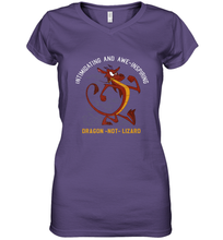 Load image into Gallery viewer, Disney Mulan Mushu Dragon Not Lizard Portrait Women's V-Neck T-Shirt