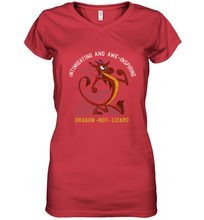 Load image into Gallery viewer, Disney Mulan Mushu Dragon Not Lizard Portrait Women's V-Neck T-Shirt