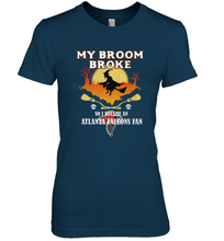 Load image into Gallery viewer, Broom Broke So I Became An Atlanta Falcons Fan NFL Halloween Costume Women's Premium T-Shirt