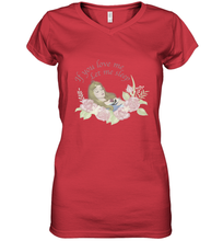 Load image into Gallery viewer, Disney Sleeping Beauty Let Me Sleep Roses Women's V-Neck T-Shirt