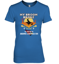 Load image into Gallery viewer, Broom Broke So I Became an Arizona Cardinals Fan NFL Halloween Costume Women's Premium T-Shirt