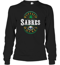 Load image into Gallery viewer, Buffalo Sabres Fanatics Branded Black St. Patrick's Day Forever Lucky 01 Long Sleeve T-Shirt