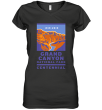 Load image into Gallery viewer, Grand Canyon National Park Centennial Logo Women's V-Neck T-Shirt
