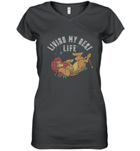 Load image into Gallery viewer, Disney Lion King Simba Living My Best Life Women's V-Neck T-Shirt