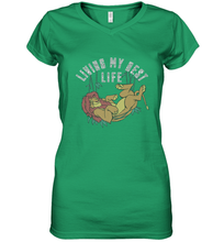 Load image into Gallery viewer, Disney Lion King Simba Living My Best Life Women's V-Neck T-Shirt