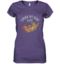 Load image into Gallery viewer, Disney Lion King Simba Living My Best Life Women's V-Neck T-Shirt