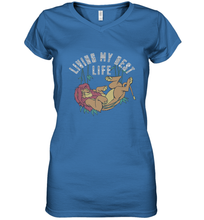 Load image into Gallery viewer, Disney Lion King Simba Living My Best Life Women's V-Neck T-Shirt