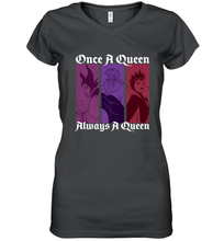 Load image into Gallery viewer, Disney Villains Once A Queen Always A Queen Women's V-Neck T-Shirt