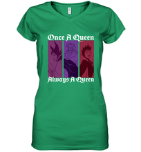 Load image into Gallery viewer, Disney Villains Once A Queen Always A Queen Women's V-Neck T-Shirt