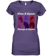Load image into Gallery viewer, Disney Villains Once A Queen Always A Queen Women's V-Neck T-Shirt
