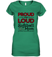Load image into Gallery viewer, Proud And Loud Softball Mom Women's V-Neck T-Shirt