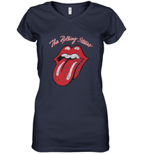 Load image into Gallery viewer, Mens The Rolling Stones Script Tongue Logo Women's V-Neck T-Shirt