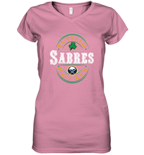 Load image into Gallery viewer, Buffalo Sabres Fanatics Branded Black St. Patrick's Day Forever Lucky 01 Women's V-Neck T-Shirt