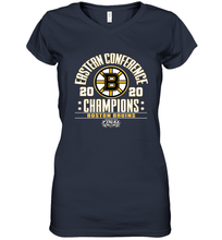 Load image into Gallery viewer, NHL Boston Bruins Fanatics 2020 Eastern Conference Champions Defensive Zone Women's V-Neck T-Shirt