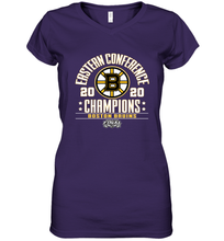Load image into Gallery viewer, NHL Boston Bruins Fanatics 2020 Eastern Conference Champions Defensive Zone Women's V-Neck T-Shirt