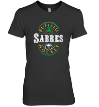 Load image into Gallery viewer, Buffalo Sabres Fanatics Branded Black St. Patrick's Day Forever Lucky 01 Women's Premium T-Shirt