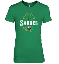 Load image into Gallery viewer, Buffalo Sabres Fanatics Branded Black St. Patrick's Day Forever Lucky 01 Women's Premium T-Shirt