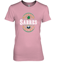 Load image into Gallery viewer, Buffalo Sabres Fanatics Branded Black St. Patrick's Day Forever Lucky 01 Women's Premium T-Shirt
