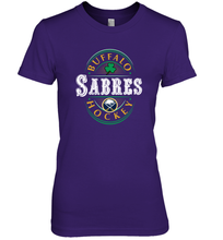 Load image into Gallery viewer, Buffalo Sabres Fanatics Branded Black St. Patrick's Day Forever Lucky 01 Women's Premium T-Shirt