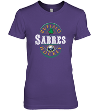 Load image into Gallery viewer, Buffalo Sabres Fanatics Branded Black St. Patrick's Day Forever Lucky 01 Women's Premium T-Shirt
