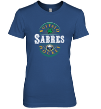 Load image into Gallery viewer, Buffalo Sabres Fanatics Branded Black St. Patrick's Day Forever Lucky 01 Women's Premium T-Shirt