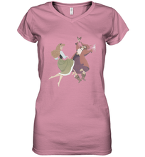 Load image into Gallery viewer, Disney Sleeping Beauty Briar Rose Dancing Women's V-Neck T-Shirt