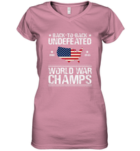 Load image into Gallery viewer, Back To Back Undefeated World War Champs Gift Women's V-Neck T-Shirt