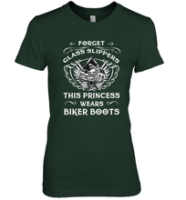 Load image into Gallery viewer, Forget glass slippers this princess wears biker boots Women's Premium T-Shirt