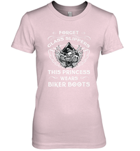 Load image into Gallery viewer, Forget glass slippers this princess wears biker boots Women's Premium T-Shirt