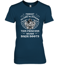 Load image into Gallery viewer, Forget glass slippers this princess wears biker boots Women's Premium T-Shirt