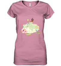 Load image into Gallery viewer, Disney The Princess and The Frog Tiana on a Bayou Women's V-Neck T-Shirt