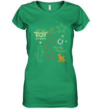 Load image into Gallery viewer, Disney Pixar Toy Story Howdy Partner Woody Shapes Women's V-Neck T-Shirt