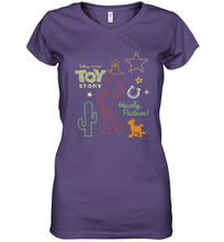 Load image into Gallery viewer, Disney Pixar Toy Story Howdy Partner Woody Shapes Women's V-Neck T-Shirt