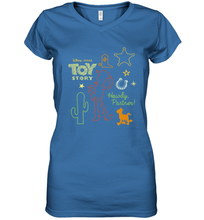 Load image into Gallery viewer, Disney Pixar Toy Story Howdy Partner Woody Shapes Women's V-Neck T-Shirt