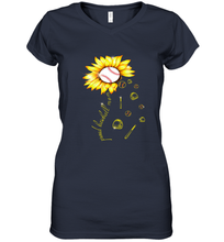 Load image into Gallery viewer, Baseball Proud Sunflower Women's V-Neck T-Shirt